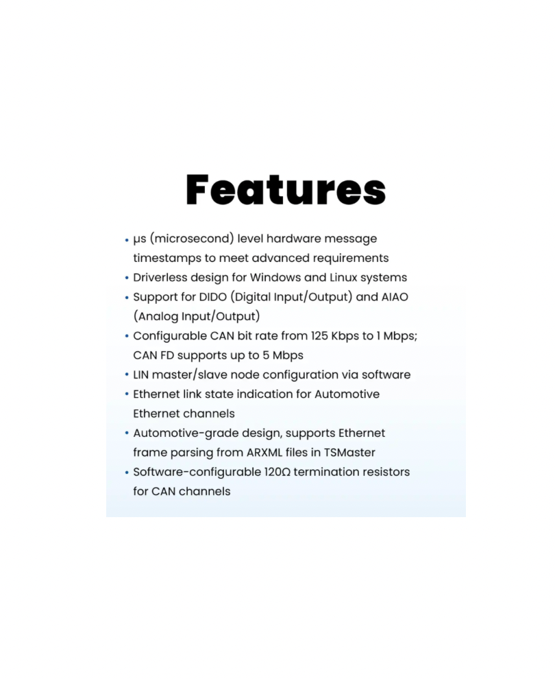 TC1055Pro – Automotive Ethernet / CAN FD / LIN Simulation Test Tool