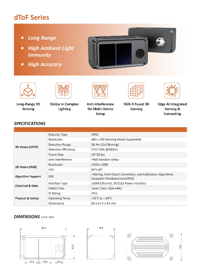 dToF Smart Depth Camera Series